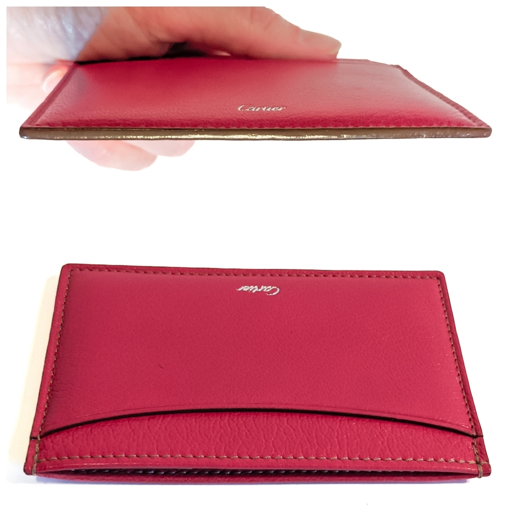 CARTIER Vintage Leather Card Holder - Red - Picture 5 of 10